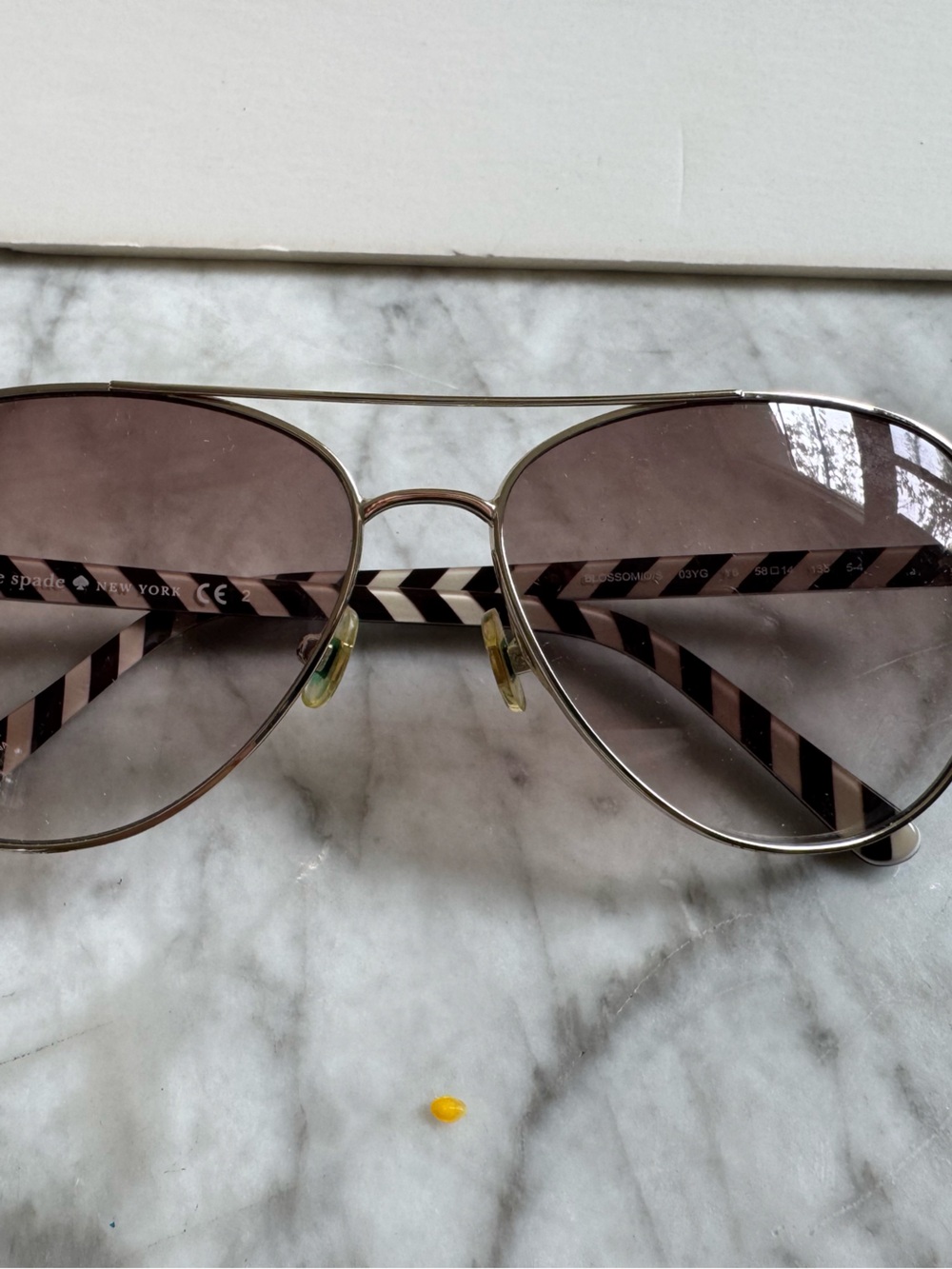Kate Spade Blossom Lavender Gradient sunglasses, Silver Frame with case